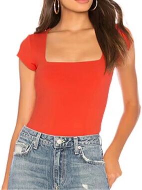 Free People Corral Square Eyes Short Sleeve Top